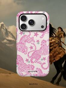 GIIPPA 1件粉色背景搭配粉色豹紋設計手機殼，適用於Phone 17 Pro Max，兼容Phone 16 Pro Max、15 Pro Max、14 Pro Max，韓系高端時尚趣味手機殼，兼容11/12/13/14/15/16 Pro Max Plus，優雅設計男女皆宜，適合送給女友的聖誕節、情人節、復活節、婚禮季與生日完美禮物 - 彩色 - 查看 7