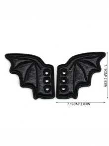 Halloween Black Bat Wing Shoe Buckle, Boot Lace Shoe Flower DIY Decoration Accessories, Vampire Decoration Materials, Halloween Black Bat Wing Decoration Accessories, Shoe Decoration Accessories, Costume Party Props, Halloween Party Decoration - Multicolor - View 3