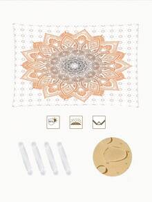 1 pieza Toldo de exterior reforzado impermeable y resistente al sol con patrón bohemio de flor mandala degradada verde para jardín patio y playa con cuerda gratis (marco no incluido) - A - Ver 8