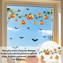 1pc Halloween Theme Static Cling Window Sticker, PVC Double-Sided Colorful Static Adsorption, Removable And Reusable, Cute Skull Ghost Bat Pumpkin Pattern Design, Suitable For Living Room, Bedroom, Bathroom, Kitchen Glass Sliding Door Decoration Sticker, Halloween Party Decoration - Multicolor - View 9