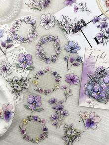 1 Pack 20pcs Matte Watercolor Floral Stickers, Vintage Journal DIY Collage Material For Diary - Flowers In a Dream - View 16