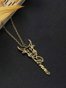 [Personalizzato] 1 pezzo Collana con ciondolo personalizzato con tema dei 12 segni zodiacali e 12 costellazioni, materiale in acciaio inossidabile, placcato oro, collana con nome della serie grafica zodiacale, regalo di gioielleria personalizzato, regalo di compleanno, regalo per le vacanze, regalo per amici, famiglia, regalo per lei - Multicolore - Visualizzare 9