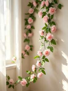 Decorazione di rampicanti di rose artificiali, crea un'atmosfera festiva, adatta per vari eventi e scenari - Fiori artificiali - Visualizzare 9