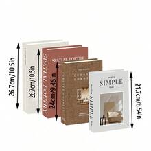 2pcsHome Decor Books - Set Of 2 Fake Books For Decorating Bookshelves, Coffee Tables, Stackable Shelf Decor Faux Books - Fake Book Boxes For Holiday Decor - Modern Neutral Design Fits Any Home Aesthetic - Biscuit - View 7