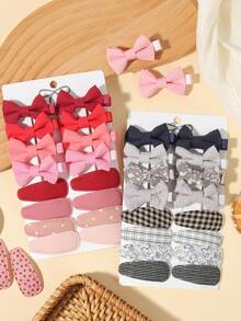 16pcs Multi-Color Pattern Bow Hair Clips, Non-Slip Fixed Gentle Cute Hair Accessories, Suitable For All Seasons Travel And Daily Wear - Mixed color - View 6