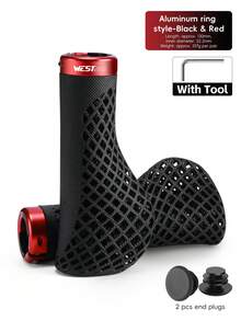 WEST BIKING Bicycle Handlebar Grips 3D Printed Non Slip Shock Absorbing Breathable Comfortable Handlebar Accessory - Multicolor - View 14