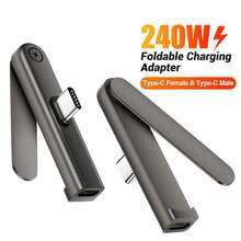 2合1可折疊支架快充適配器，最大 240W Type C 支架適配器，240W C to C 快充數據線支架適配器，可折疊支架 Type C to Type C - 單支架 - 查看 1
