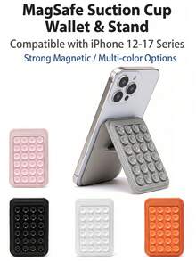 Air Cushion Suction Cup Magnetic Phone Card Holder Compatible With Apple 17/16/15/14/13/12/Mini/Plus/Pro Max Series Phone Case Card Sleeve, Slim, Wear-Resistant, Waterproof, Anti-Theft, Shockproof, Multi-Card Slots For ID Card/Metro Card/Bank Card, Business Card, Etc. - Multicolor - View 2