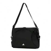 Adidas 男女通用新款戶外運動斜挎包，輕便休閒通勤大容量單肩包，尺寸約 40*30*13cm - 黑色 - 查看 2
