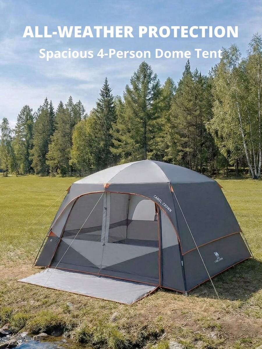 CAMEL CROWN 6-Person Portable Folding Camping Tent, Windproof And Waterproof Outdoor Camping Gear - Carbon Ash - View 1