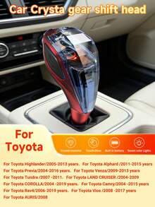 XUDA 2026 新款汽車水晶排檔桿，水晶七彩 LED 燈排檔手柄，酷炫配色，側發光，免安裝即插即用，握感舒適，耐磨防刮，適用於汽車 - A - 查看 13