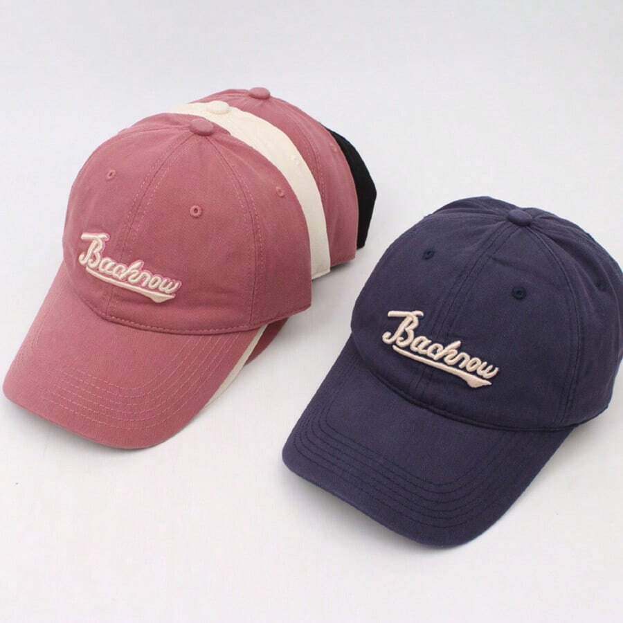 Gorra de béisbol con bordado 3D de letra de diseñador, unisex, para pareja, con visera tipo pico de pato - No - Ver 1