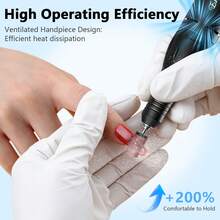 35000 RPM Professional Electric Nail Drill With Bit Holders, Touch-Button Operation, For Manicure Trimming & Gel Removal, Suitable For Nail Salon And Home Use - 黑色 - 查看 6