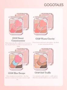 GOGO TALES Palet Multifungsi Dreamy Glow, Nuansa Klasik Berkilau dan Matte, Mudah Dibaurkan, Tahan Air dan Keringat, Tahan Lama, Palet Blush dan Eyeshadow All-In-One 7 Warna, Cocok untuk Pemula GOGOTALES - G04 #Truffle lembut - View 8