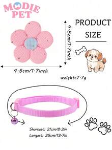1/3pcs Cute Shiny Bow Bell Collar For Cats And Dogs, Suitable For Daily Use - Multicolor - View 3