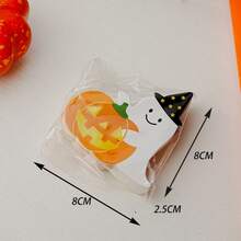 50 piezas Tarjetas de papel decorativas con patrón de fantasma y calabaza de Halloween para decoración de piruletas, tarjetas decorativas DIY, tarjetas insertables - Multicolor - Ver 5
