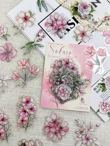 1 Pack 20pcs Matte Watercolor Floral Stickers, Vintage Journal DIY Collage Material For Diary - Flowers In a Dream - View 8