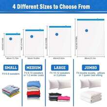 Space-Saving Vacuum Storage Bags, Large-Capacity Vacuum-Sealed Bags, Suitable For Storing Clothes, Bedding, Blankets And Bedding Items. Wardrobe Bedding Organizing Storage Bag, Can Effectively Organize Bedding. - Multicolor - View 6