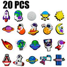 20PCS Space Theme Shoe Charms, High-Quality Odorless Durable PVC Material, Shiny Vibrant Detachable Cute Ins Fun Design, DIY Multi-Functional Compatible With Women's Shoes, Small Bags, Slippers, Clogs, All-Season Use, Meets Young Women's Sci-Fi Fashion Needs - Multicolor - View 7
