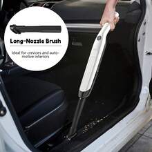 1Pc White Cordless Stick Vacuum Cleaner,50W 7.4V 2000mAh Battery 30Mins Runtime,Below 10KPA Suction Low Noise 36-45dB Dry Dust Bin Handheld Vacuum With Flat Nozzle,Lightweight Dust Cleaner For Home Car Hard Floor Pet Hair Cleaning - White - View 4