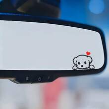 Cute Cartoon Dog Car Motorcycle Off-Road Vehicle Pickup Truck Window Wall Decal Rearview Mirror Sticker - Add Some Fun To Your Rearview Mirror Suitable For Motorcycle Helmet Stickers - A - View 5