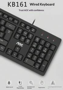 AOC KB161 Black Keyboard Wired Keyboard And Mouse Set For Computer Laptop Home Office Keyboard - View 4