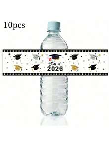 Autocollants pour bouteille d'eau thème remise des diplômes 2026 (10/20/40 pièces), convient pour la fête de remise des diplômes, autocollants de décoration d'emballage cadeau pour bouteille d'eau - multicolore - Voir 9