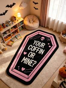 1pc Pink Coffin Pattern Floor Mat, Bathroom Mat, Bathroom Rug, Door Mat, Small Rug, Carpet, Floor Mat, Home Decor, Area Rug, Outdoor Mat, Home Decor, Area Carpet, Bedroom Rug, Washable Carpet - Multicolor - View 2