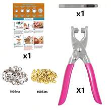 Rivet Tool Set, Includes Rivet Punch Pliers And 4.5mm (Inner Diameter) Metal Rivets, Suitable For Leather Belts, Shoes, Clothing, Crafts And More. - 4.5mm - View 10