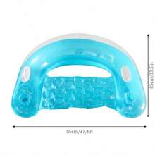 1pc Inflatable Water Sofa, Solid Color Minimalist Style, With Cup Holder, Handle Design, PVC Material, Suitable For Water, Swimming Pool, Beach Theme Party, Water Resting Seat, Inflatable Float, Air Pump Required - Multicolor - View 9