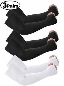 3 Pairs Men's Compression Arm Sleeves, UV Protection, Suitable For Work, School, Halloween, Winter, Autumn, Men's Gift - One Size Fits All - View 8