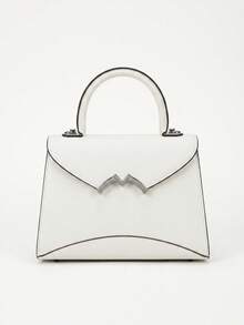 Damen-Handtasche mit strukturiertem Griff, minimalistische weiße Satchel-Handtasche, Pendler-Büro-Schultertasche, Designer-Stil-Handtasche, Luxus-Designer-Tasche - Weiss - Übersicht 4