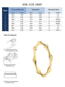 Charm-In 18K Gold Plated Asymmetric Wavy Facet Stack Ring Minimalist Geometric Tiny Zirconia Band Modern Daily Jewelry For Women - Gold - View 5