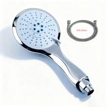4.72 Inch Large Panel High-Pressure Hand-Held Shower Head Kit Five Spray Modes Water-Saving Spray, 59.06 Inch Explosion-Proof Stainless Steel Hose And Non Punching Self-Adhesive Shower Rack Kit, Shower Accessories Replacement In Bathroom - Racket-shaped Shower Head - View 15