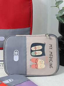 Portable Medicine Bag,Cute Pill & "My Medicine Bag"Print,Lightweight Travel First Aid Kit,Outdoor Travel Medicine Bag,For Outdoor,Camping,School,Trip,Daily,Essential For Going Out,Family Medical Care,Back-To-School Gifts,Party Gifts,Teacher Gifts - Multicolor - View 10