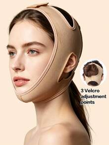 1pc Women's Face Mask Facial Bandage Sleep Mask Suitable For Daily Wear - Apricot - View 1