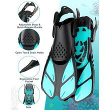 Travel Snorkel Fins Portable Diving Flippers Adjustable Short Blade Open Heel Swimming Gear For Adult Vacation Beach - Multicolor - View 3