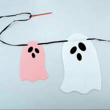 8pcs Felt Ghost Banner, Halloween Felt Decorations, Felt Hanging Ornaments Non-Woven Letter Banner, Suitable For Christmas Parties And All Holidays - Multiple Styles - View 3
