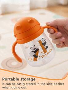 Meoky Multidirectional Straw Cup For Kids, Leak-Proof Weighted Straw Cup With Transition Handle, Suitable For Children 6 Months And Above - Orange - View 5