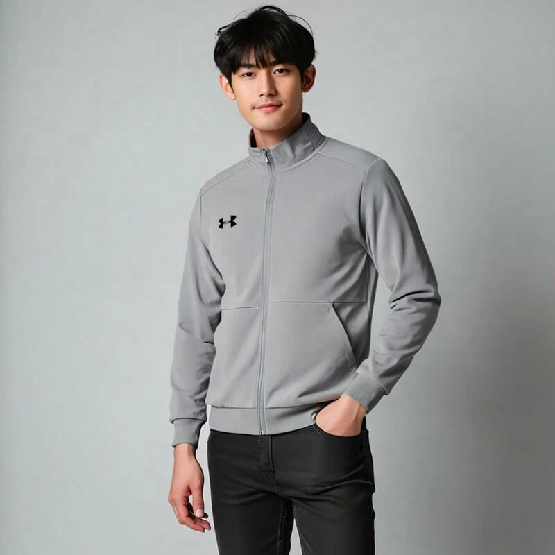 UNDER ARMOUR Men's Casual Versatile Fashion Sports Training Jacket - Grey - View 1