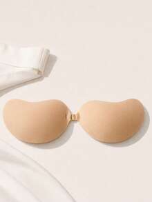 2pcs Women's Adhesive Push-Up Breast Lift Silicone Backless Bra, Self-Adhesive Mango Shaped Bra, Includes Invisible Push-Up Bra - Apricot - View 7
