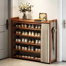 6-Tier Shoe Rack Free Standing Shoe Storage Organizer Shelf For Entryway Doorway Bedroom - Brown - View 6