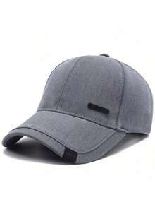 1 pieza Gorra de béisbol ajustable para hombres con logo HUA, sombrero casual de protección solar para exteriores, primavera/otoño - Gris Claro - Ver 5