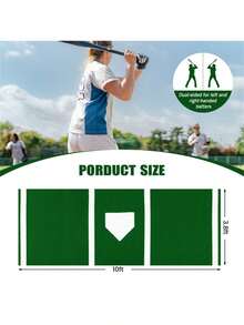 10ft X 3ft Softball Pitching Mat With Artificial Turf Indoor And Outdoor Training Aid For Pitching Practice -Green - as Pic - View 6