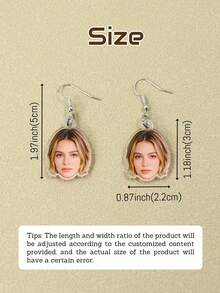 Custom Photo Acrylic Earrings, Customizable Portrait Or Pet Photo Pendant Earrings,Women's Earrings, Perfect For Parties, Birthdays, And Anniversaries - Multicolor - View 6