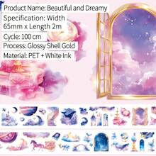 2m/Roll Red Rose Transparent PET Tape Lady Masking Tape 3D Crystal Ink Decorative Stickers For Diary Scrapbooking Journal Stationery 100cm Loop - Tape - View 11