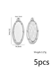 5Pcs 304 Stainless Steel 18K Gold Plated Embossed Textured Oval & Round Pendants DIY Handmade Jewelry Accessories/Waterproof And Fade-Resistant - Pendants - View 7