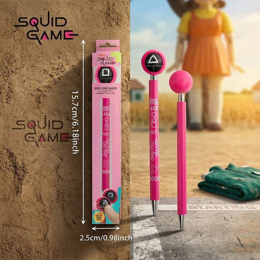 1PC Netflix Official Licensed  Guard Triangle Circle Square Character Smooth Retractable Gel Ballpoint Pen For Office School Home Study Journaling Stationery Desktop Accessory Adult Fans Holiday Gift