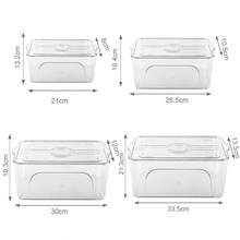 3/4PCS Fridge Organizer Clear Plastic Storage Box With Lid Fridge Cabinet Organizer Kitchen Container - View 5
