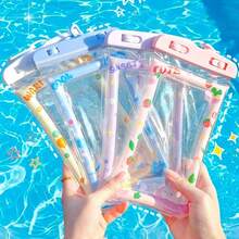 Cute Cartoon Waterproof Phone Pouch With Air Cushion Protection, Floating Touchscreen Waterproof Case For Outdoor Rafting And Swimming - Multicolor - View 2
